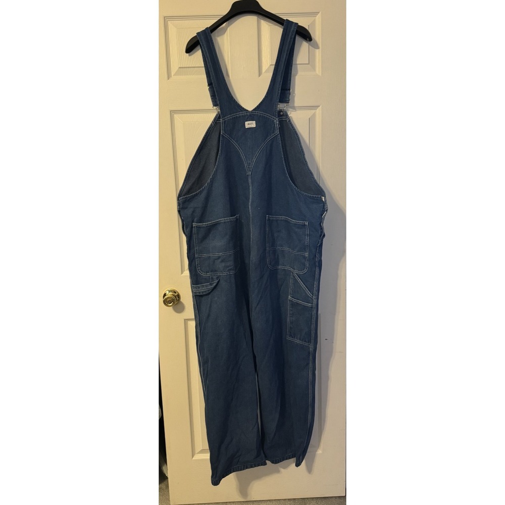 Liberty Mens Denim Bib Overalls 46x32 Blue Workwear Carpenter 100% Cotton - Picture 7 of 13